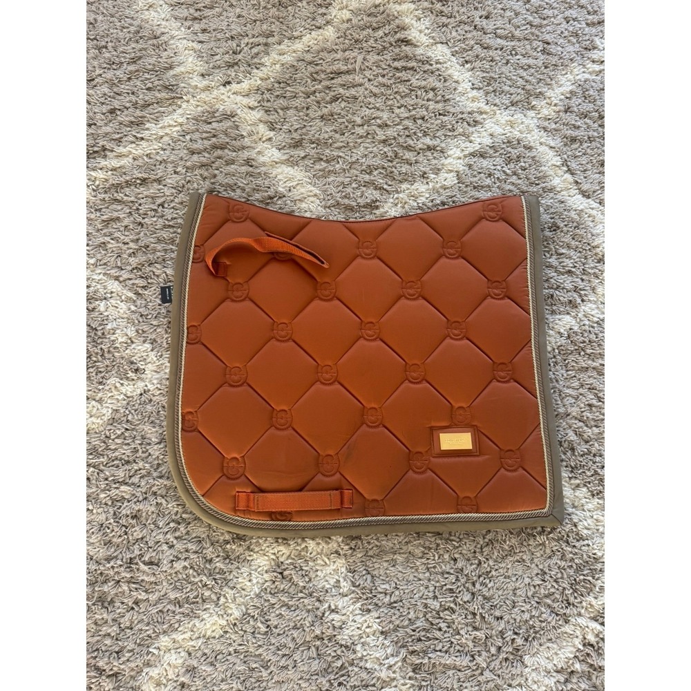 Equestrian Stockholm Bronze Dressage Saddle Pad Full Size Satin Quilted Horse